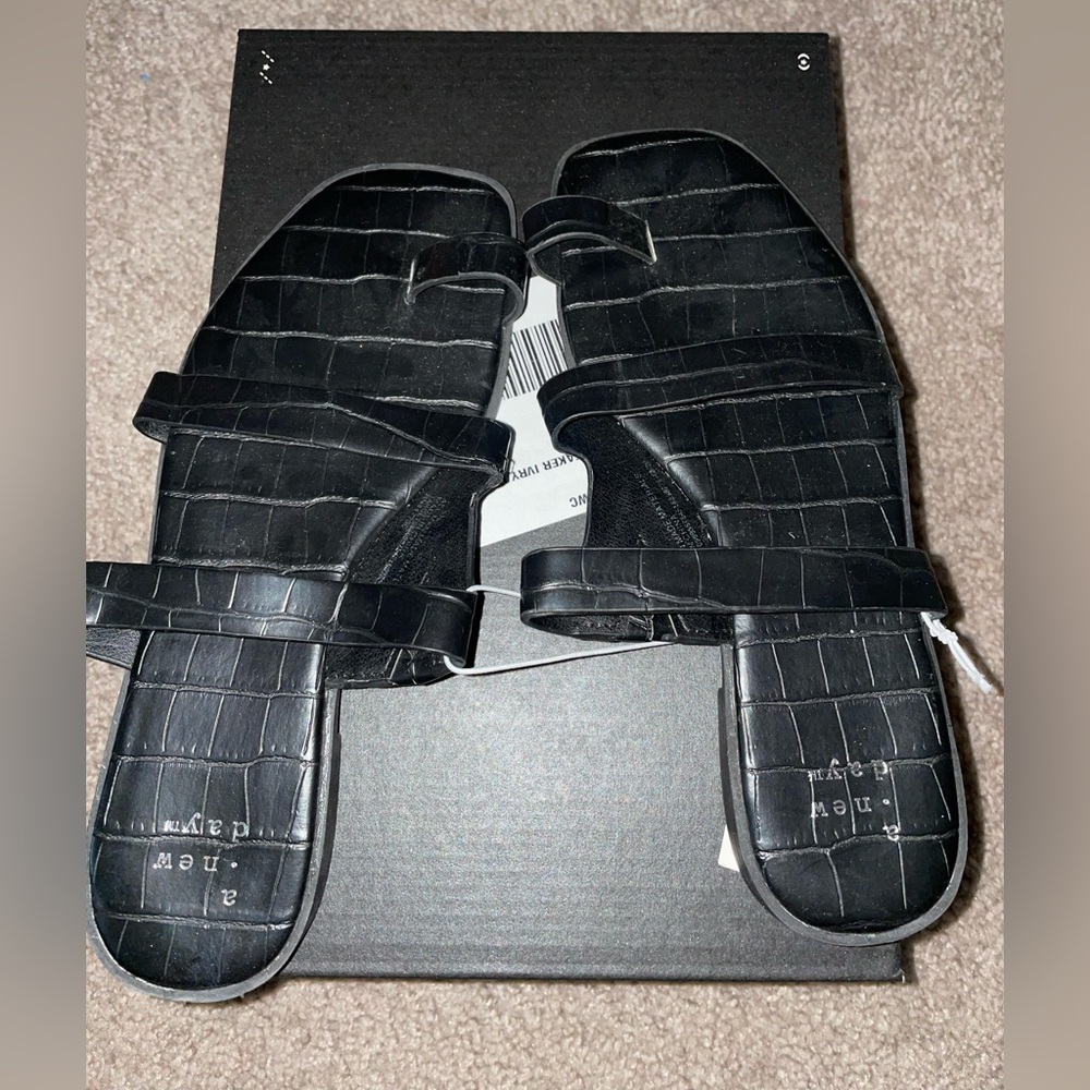 Black Crocodile style Target sandals